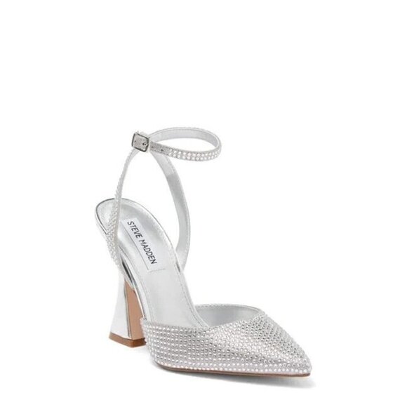 Steve Madden Shoes - Steve Madden BNWT "Zestful" silver stone heel pointed toe